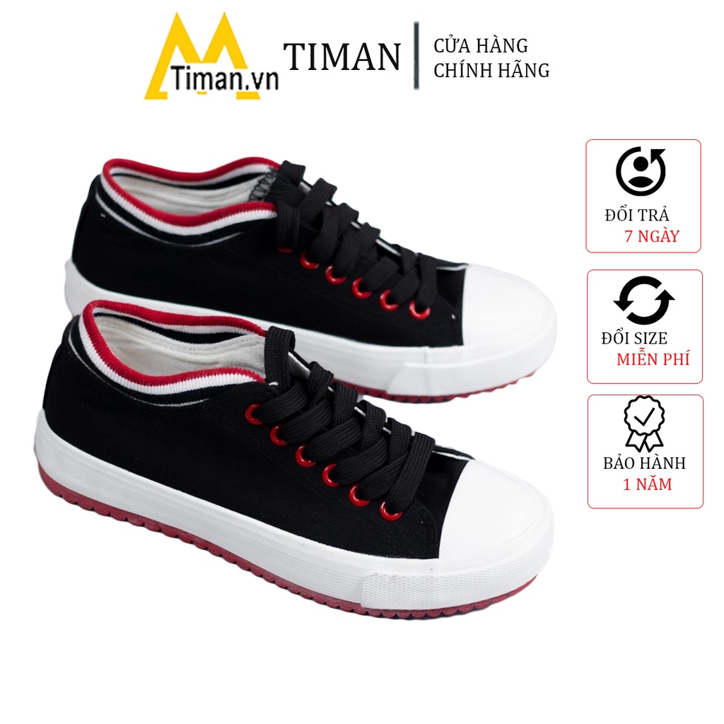 Giày thể thao nữ sneaker màu trắng độn đế đẹp siêu nhẹ chất liệu vải cho trung niên bảo hành 1 năm VH63 TIMAN