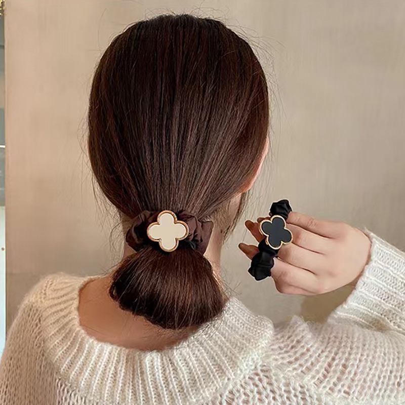 Seagloca Dây Buộc Tóc Hình Cỏ Bốn Lá Phổ Biến Mới Cho Nữ