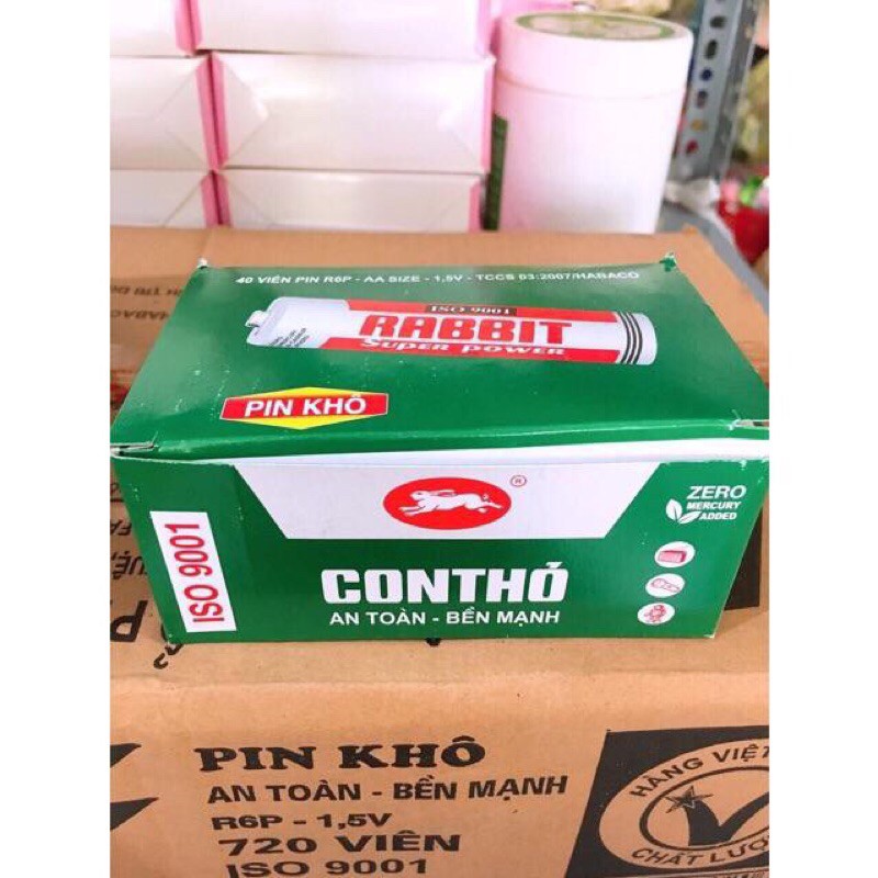 Pin con thỏ vỉ 4 viên chính hãng AA và AAA