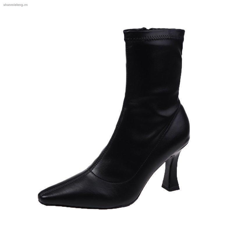 ☁Giày Boot Cao Gót Thiết Kế Mới Thời Trang Theo Phong Cách Hàn Quốc Dành Cho Nữ