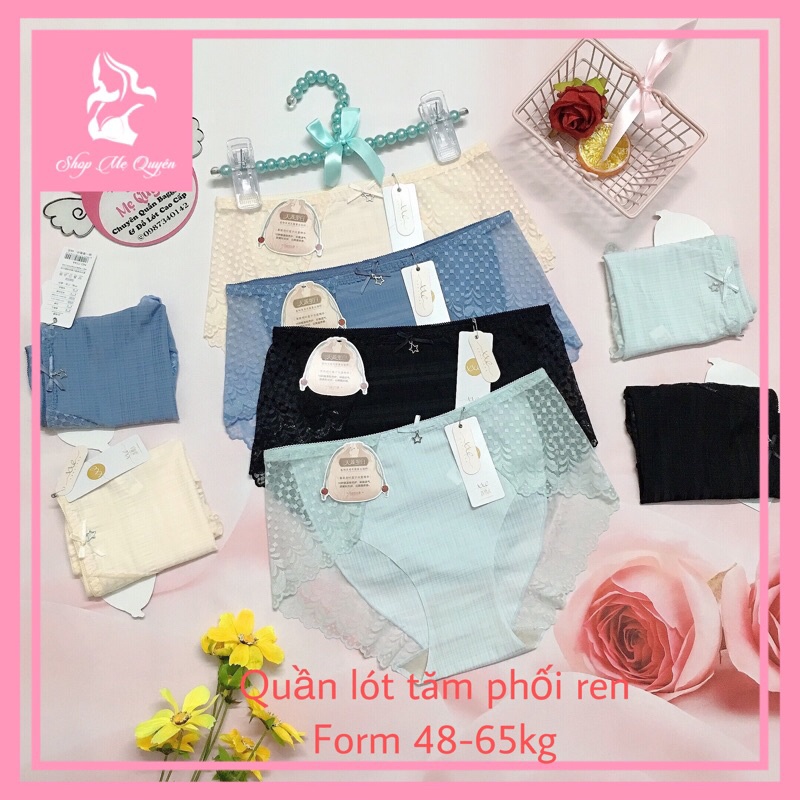 Quần lót tăm lạnh phối ren Sexy- cạp vừa ôm trọn vòng 3
