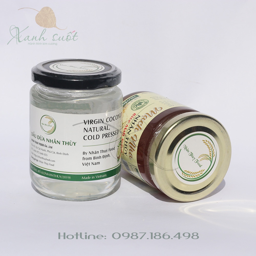 [Nhân Thùy] Dầu Dừa Ép Lạnh Nhân Thùy- Virgin Coconut Oil- Natural, Cold Pressed- Tinh Dầu Dừa Nhân Thùy [Xanh Suốt]