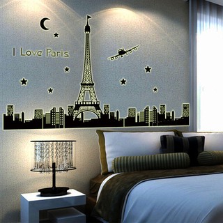 Miếng Dán Tường Hình Tháp Eiffel Hiệu Ứng Dạ Quang