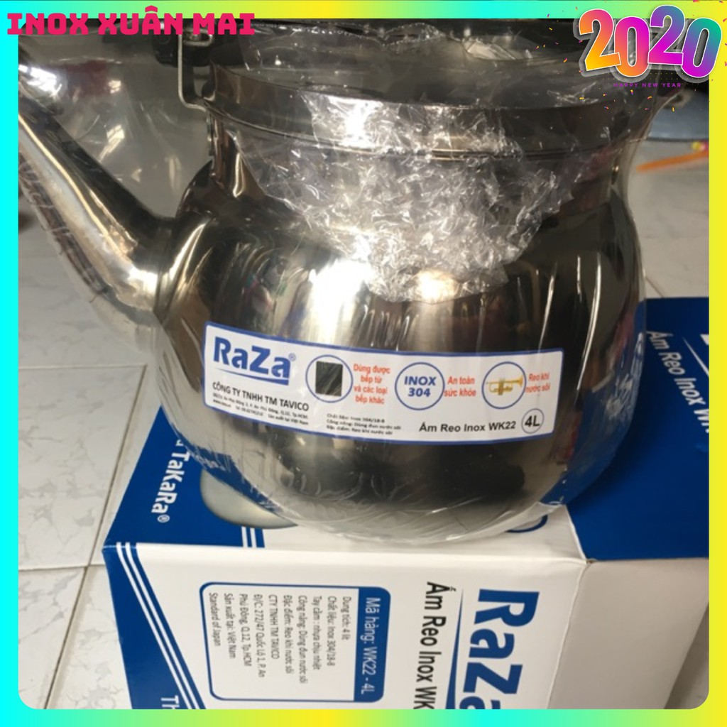 Ấm reo inox 304 RAZA 4L , 5L