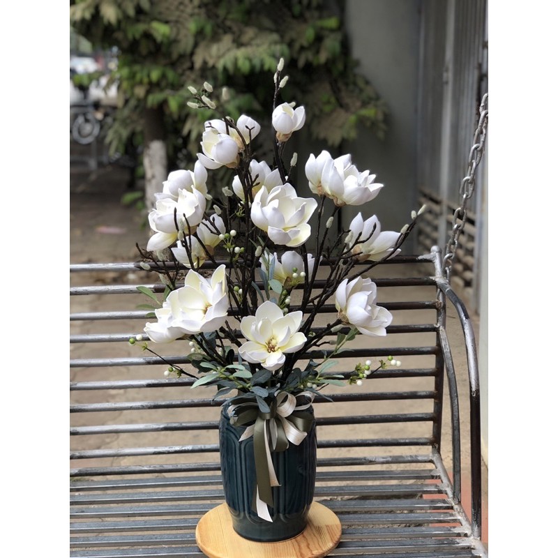 Bình hoa Mộc Lan trắng siêu sang NT