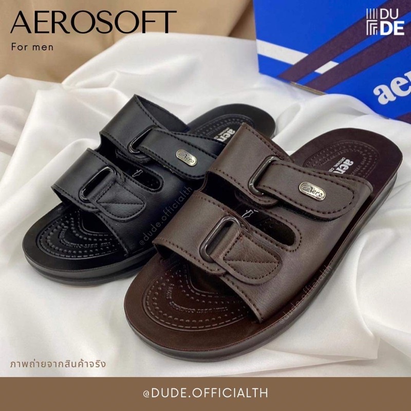 Dép Nam Trung Niên  2 Quai Ngang Aerosoft Thái Lan Size 39 - 43