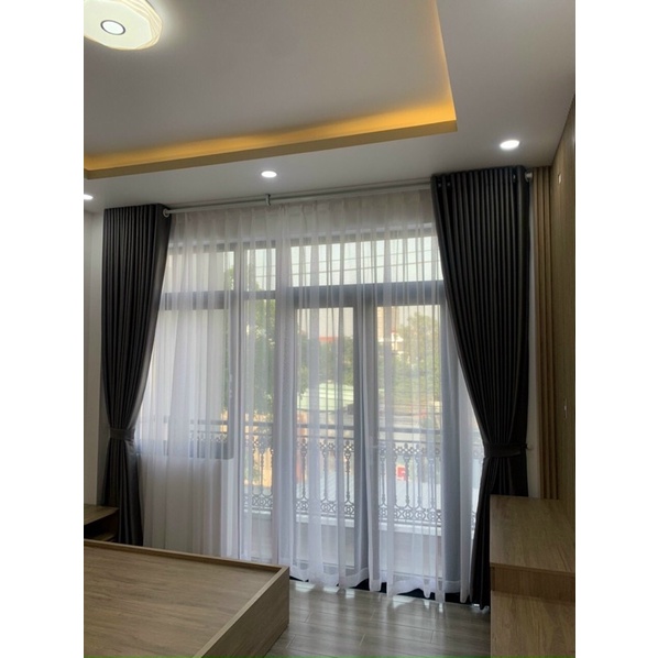 Rèm vải màu xám chì   cao cấp ,chống nắng cản sáng 99%