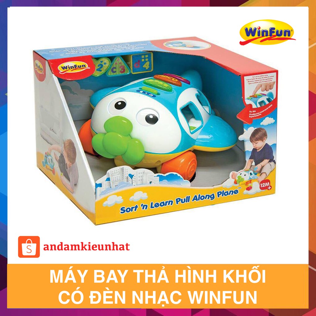 Máy bay thả hình khối có đèn nhạc Winfun 1505 chính hãng