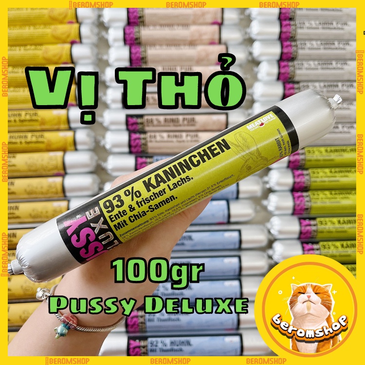 XÚC XÍCH CHO MÈO PUSSY DELUXE 100G 6 VỊ NHẬP ĐỨC GIÁ CỰC RẺ
