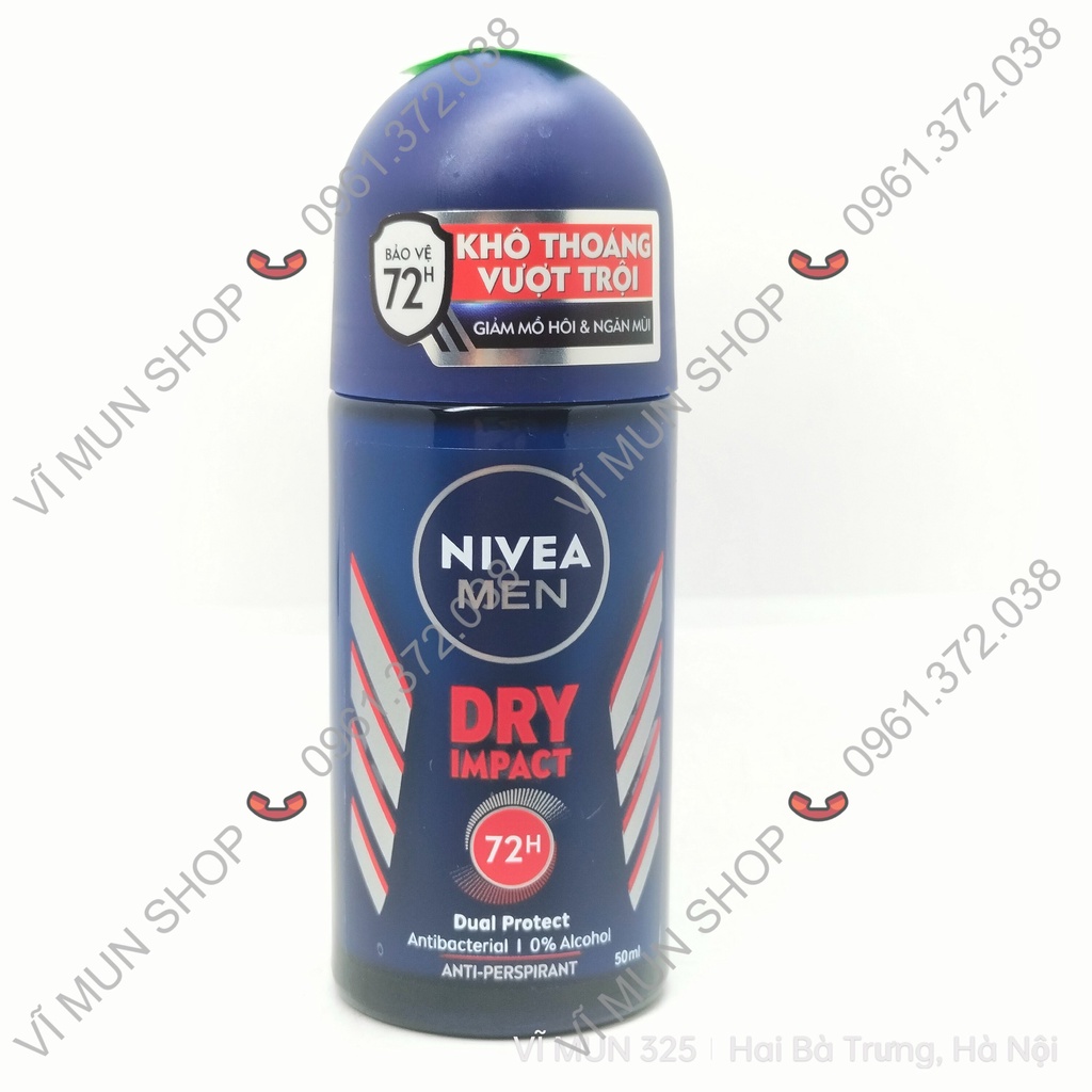 Lăn ngăn mùi NIVEA 50ml - Ngăn mùi 48h - Khô thoáng vượt trội, sáng mịn & giảm thâm sạm tích tụ