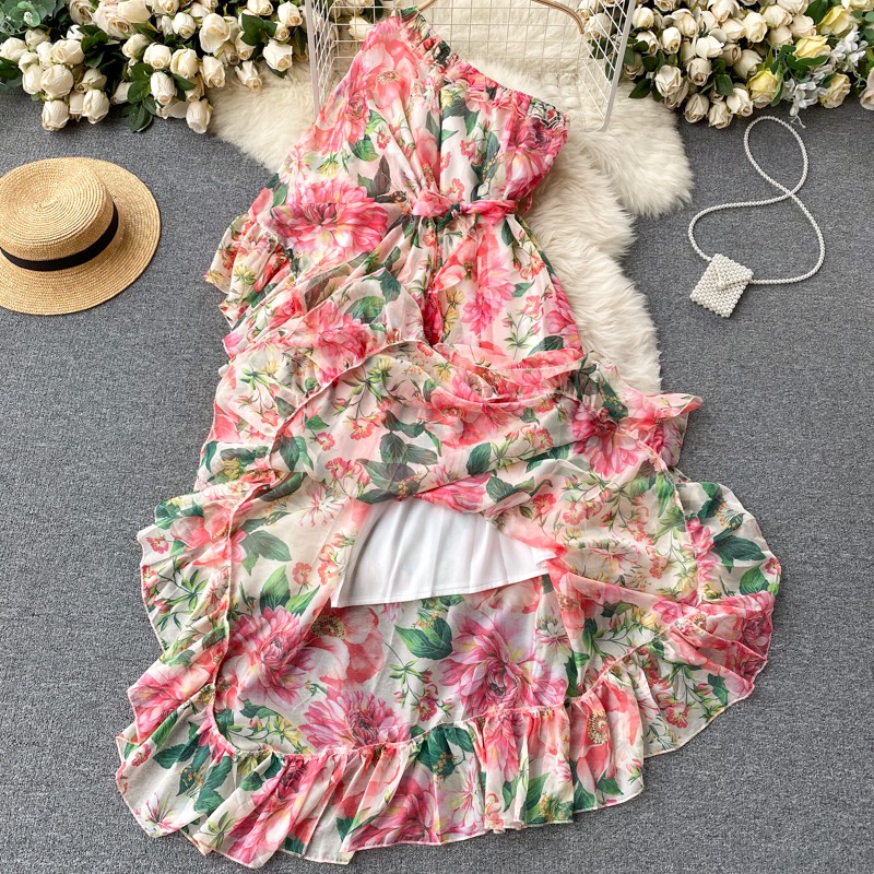 Đầm Maxi Nữ Váy Hoa Lệch Vai Bèo Dài Sexy sang Chảnh Đi Chơi Dự Tiệc Du Lịch
