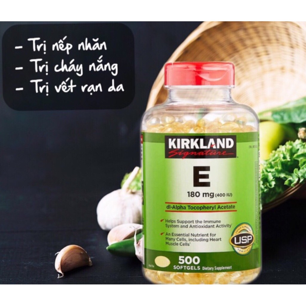 Vitamin E Kirkland 400 IU Của Mỹ, Nắp đỏ