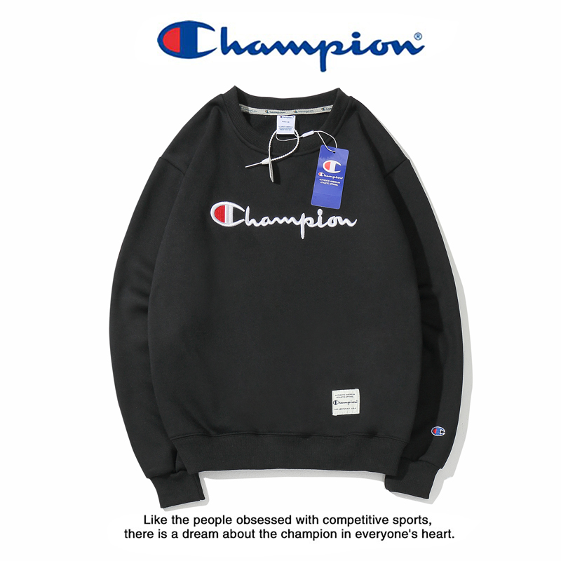 Áo nỉ dài tay dáng rộng thêu logo Champion thời trang C08926