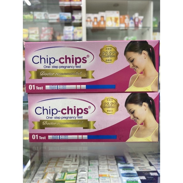 Que thử thai CHIP-CHIPS Que thử thai Chipchips 2 vạch chính xác - test thử thai hai vạch sớm nhanh hiệu quả tức thì