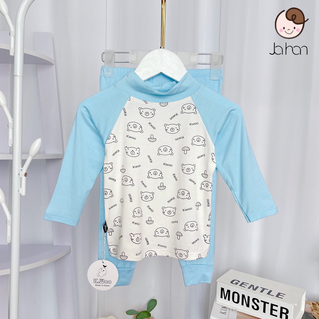 [SALE] Bộ Thun Lạnh Dài Tay Cho Bé Trai, Bé Gái KIMCHIBABY In Gấu Tay Giáp Lăng, Bộ Quần Áo Cho Bé Mặc Nhà KWTD2209