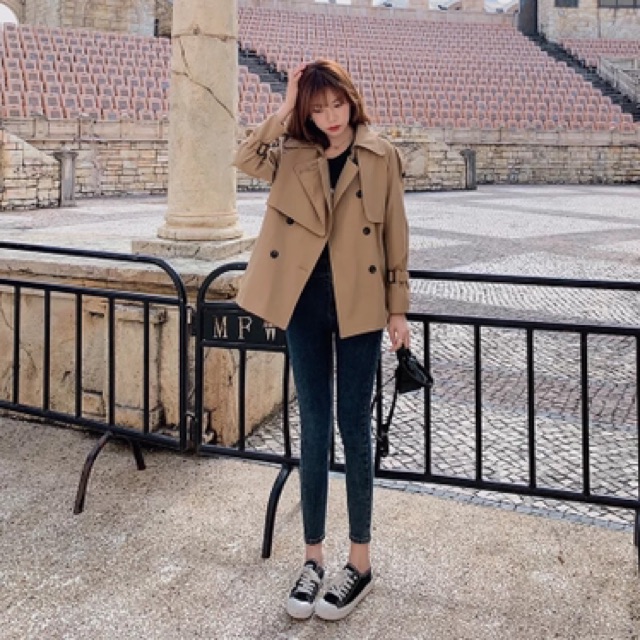 ✨Áo măng tô✨áo trechcoat dáng ngắn chất kaki siêu đẹp | BigBuy360 - bigbuy360.vn