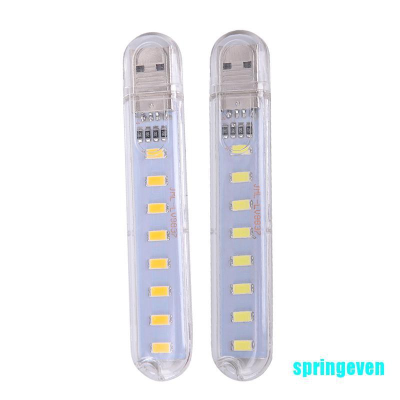 Đèn LED USB Mini 5V 8 Bóng Di Động Ánh Sáng Ban Đêm Cho Máy Tính