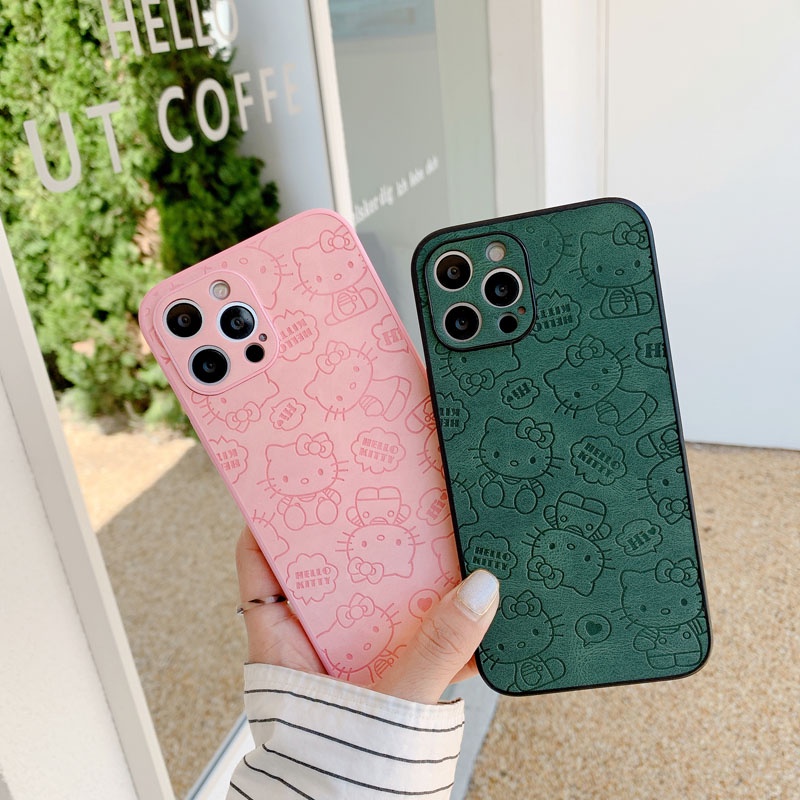 Ốp điện thoại hình Hello Kitty thích hợp cho iPhone 13 12 mini 11 pro xs max x xr 7 8 plus