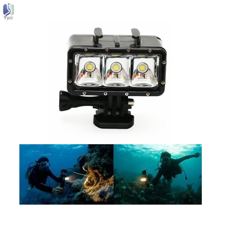 Đèn Led 30m Chống Nước Cho Máy Ảnh Gopro Hero5/5S/4/4S/3+/ 3/2 Sjcam Sj6000/Sj7000