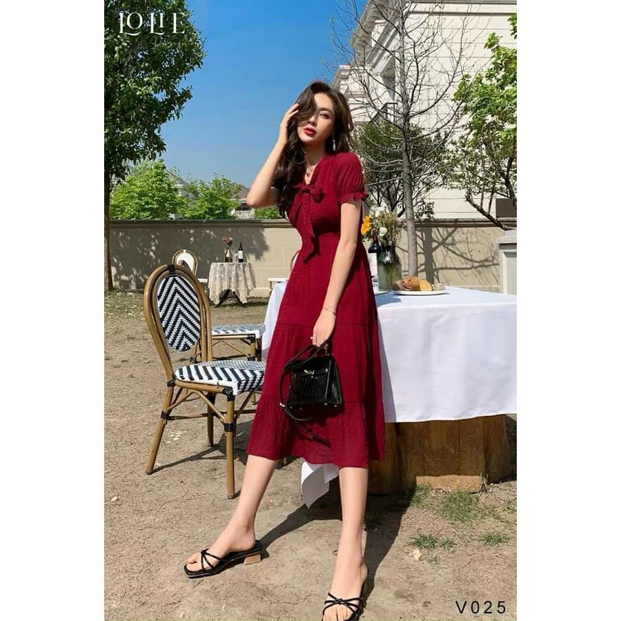 Đầm Nữ Đẹp❤Đầm Dự Tiệc Thiết Kế Tay Nhún Tầng Xòe Đẹp Xuất Sắc Hanaki HNK315 | BigBuy360 - bigbuy360.vn