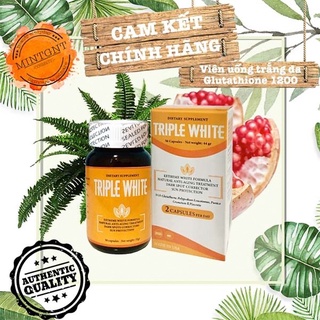 [CHÍNH HÃNG] VIÊN UỐNG TRIPLE WHITE – VIÊN UỐNG TRẮNG DA GLUTATHION 1200MG TRẮNG DA, MỜ NÁM, GIẢM THÂM HỘP 50 VIÊN