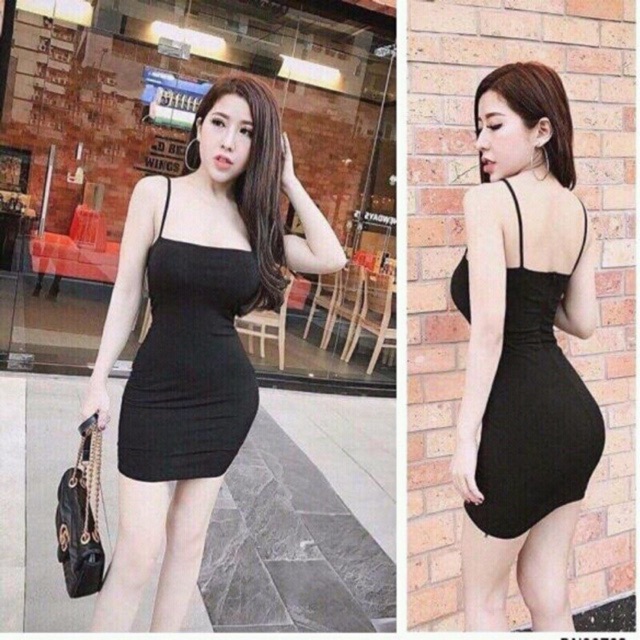Đầm lụa body zip