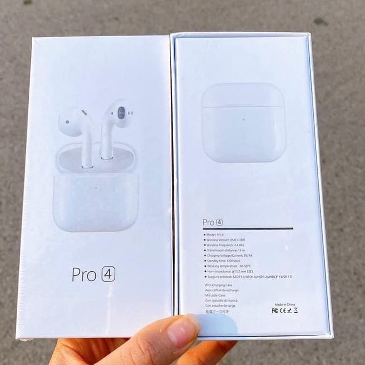 Tai nghe bluetooth Pro 4 airpod 5.0 TWS - Tai nghe nhét tai bluetooth thể thao không dây