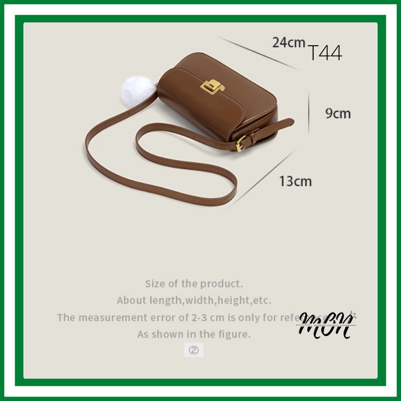 🌸order🌸 Túi xách da mềm đeo chéo nữ CEEKAY chính hãng phong cách đơn giản - phối viên bông- T44