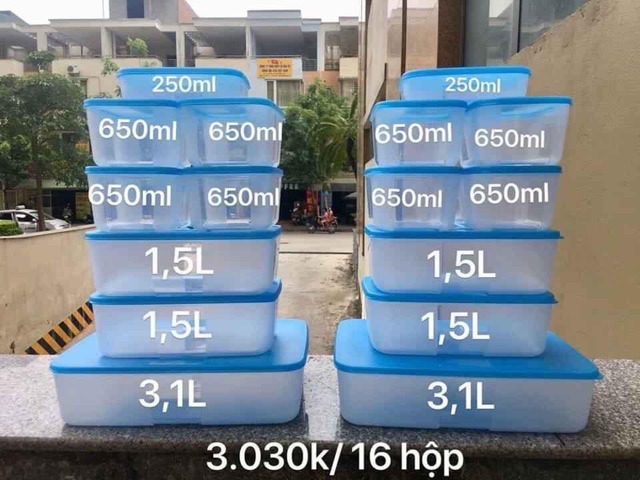 1/2 set đông 16 hộp ( 8 hộp) tupperwear chính hãng việt nam