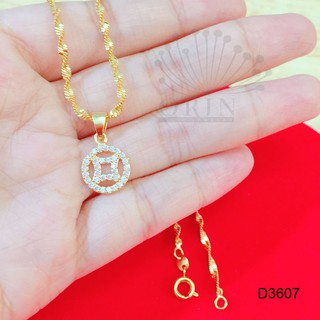Dây chuyền nữ dạng xoắn mặt đồng hào đính đá cao cấp Orin D3607 đẳng cấp