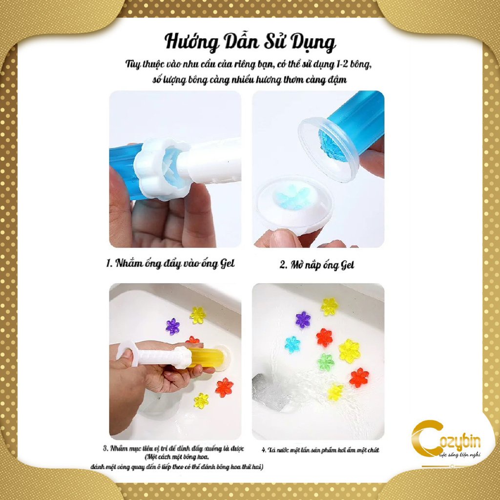 Gel khử mùi bồn cầu  gel thơm khử trùng bồn cầu dạng thạch hình bông hoa với 7 mùi thơm cho toilet