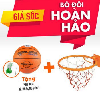 [HÀNG CHUẨN 360] Combo Vành rổ zensport 40cm + quả bóng rổ No 6 (bộ sản phẩm đầy đủ) Hàng Chính Hãng