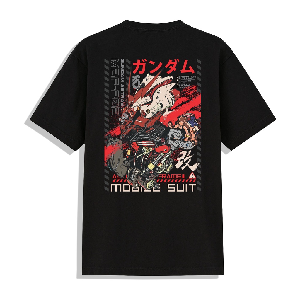Áo Thun Unisex Tay Lỡ Form Rộng Hình Astray Red Frame Anime Mobile Suit Gundam: Seed Astray Red Frame In 2 Mặt