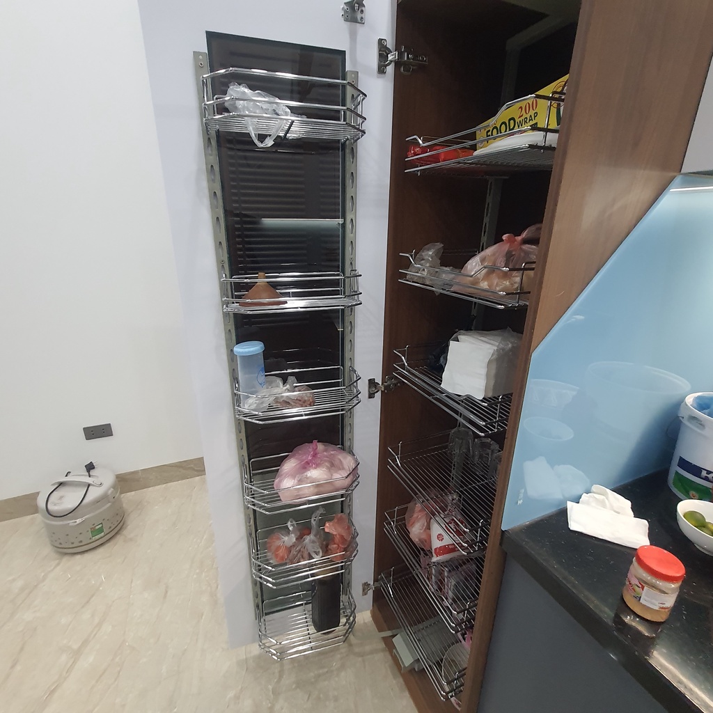 Kệ Nhà Bếp, Kệ Đồ Khô Liên Hoàn 12 Ngăn 6 Tầng NAN TRÒN- INOX Không GỈ 304 - Bảo Hành Vĩnh Viễn - Có Thợ Lắp