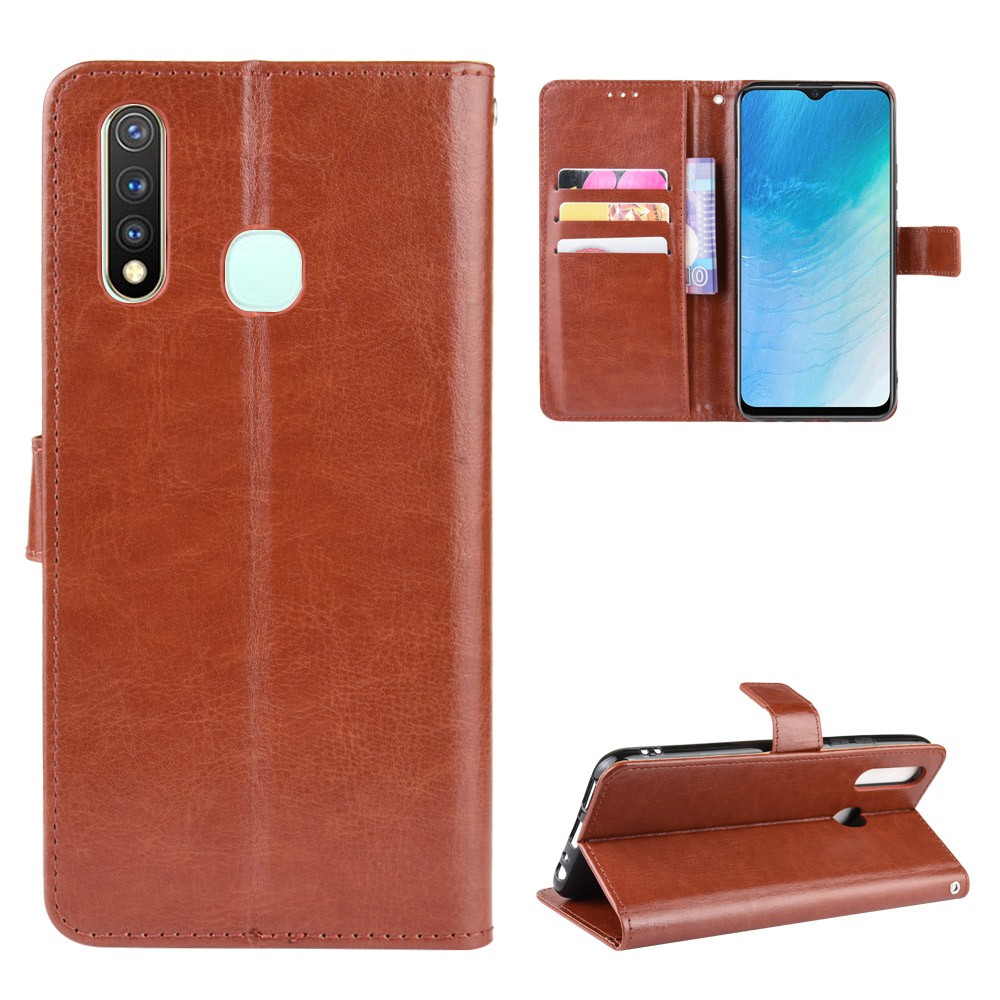 Bao da điện thoại màu trơn phong cách thanh lịch cho Vivo Y19 2019