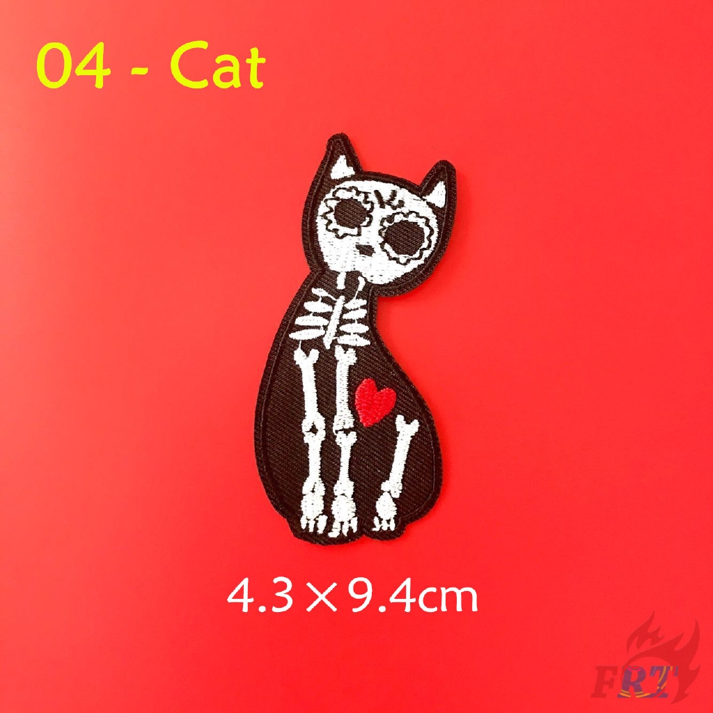 ☸ Sticker Ủi Thêu Hình Đầu Lâu / Dơi / Mèo / Ngựa / Bướm / Rồng ☸ 1 Miếng Dán Ủi Quần Áo Hình Đầu Lâu Halloween