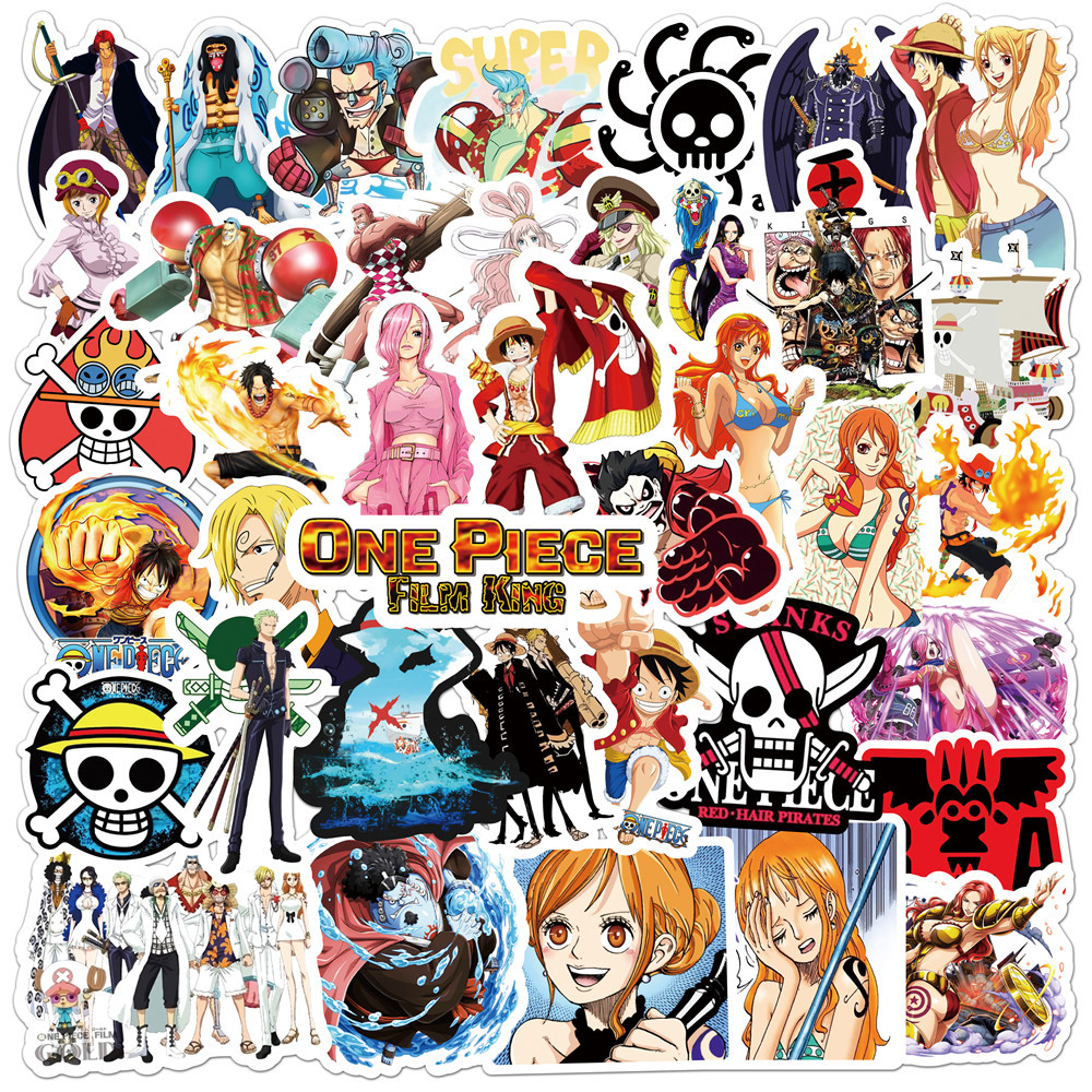 Bộ 50 Miếng Dán Graffiti Nhân Vật Hoạt Hình One Piece Độc Đáo Chống Thấm Nước