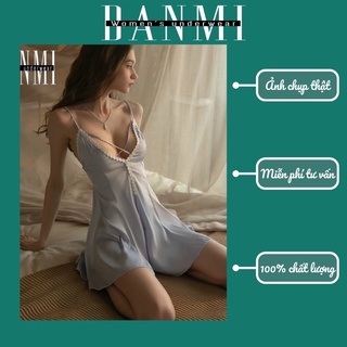 VÁY LỤA NGỦ 2 DÂY DÁNG CHỮ A XOÈ