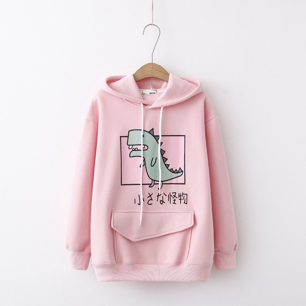 Áo Khoác Nỉ   FREESHIP  Áo khoác Hoodie nữ  Khủng Long Cute (nhiều màu) mẫu hoodie mới nhất 2019