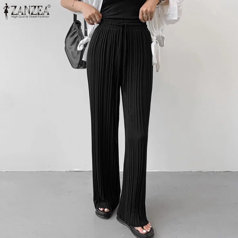 Quần dài Zanzea ống đứng lưng cao thời trang nữ