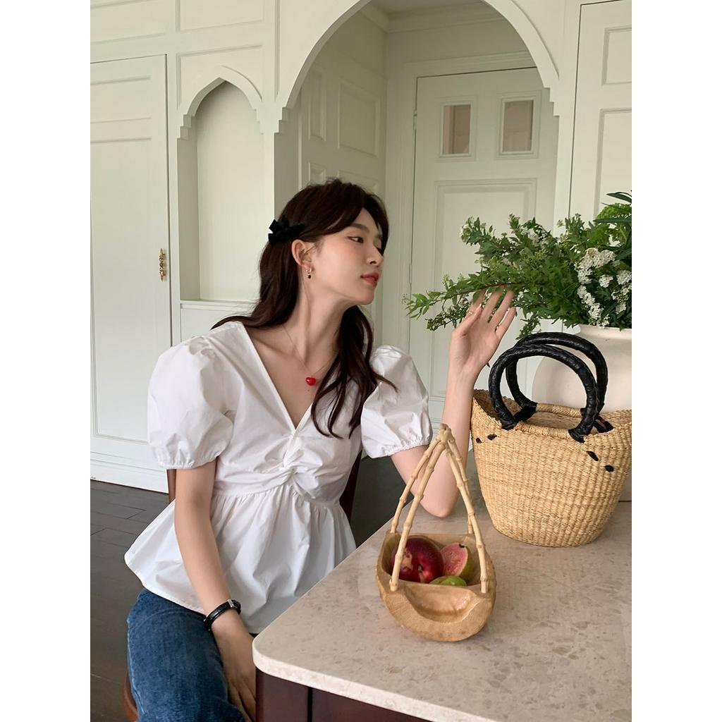 Áo Sơ Mi Cổ V Ngắn Tay Thời Trang Sành Điệu 62227