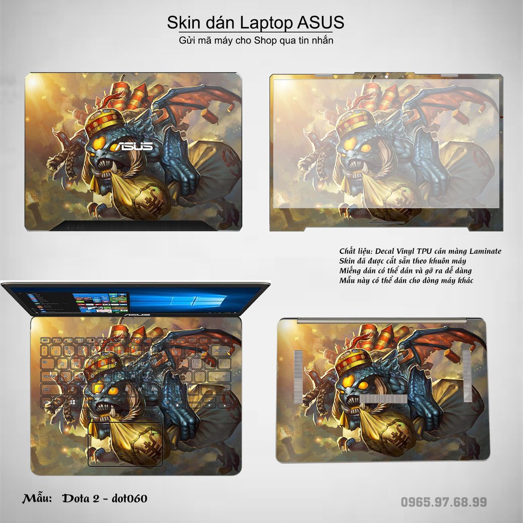 Skin dán Laptop Asus in hình Dota 2 _nhiều mẫu 10 (inbox mã máy cho Shop)