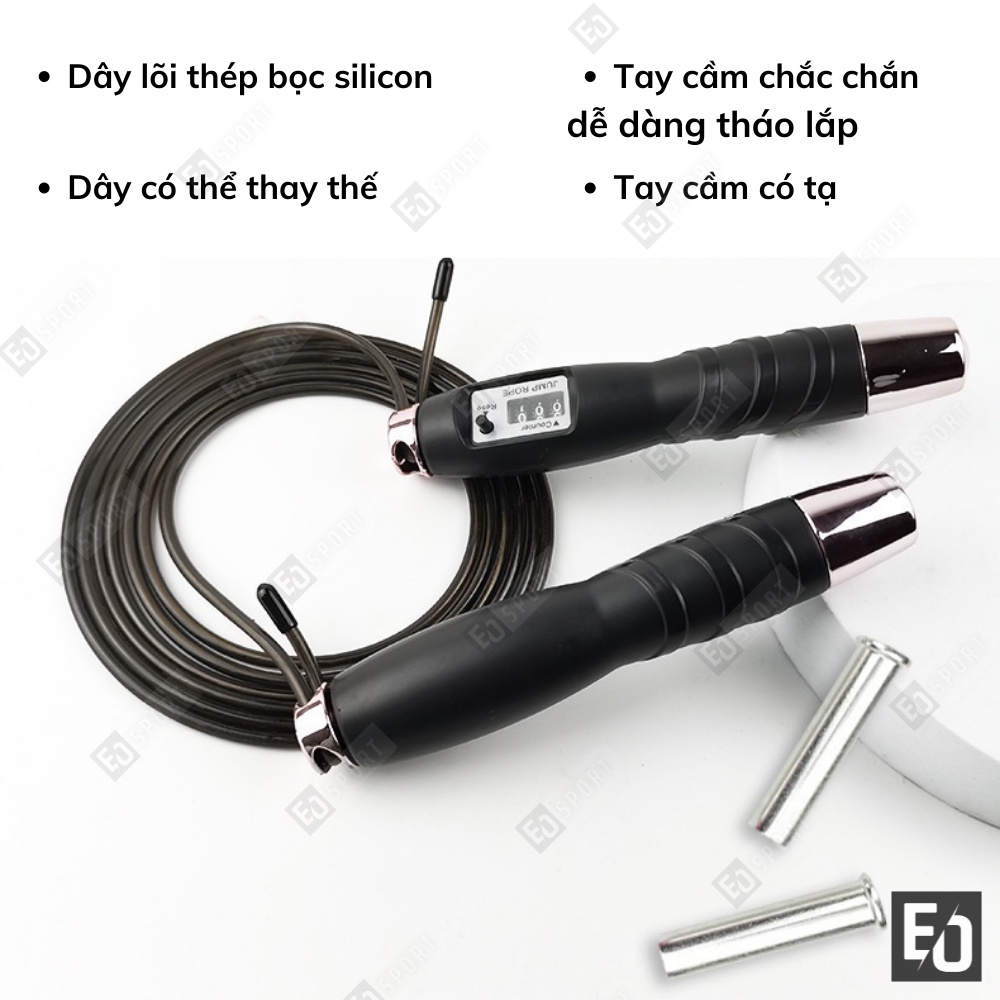 Dây Nhảy Thể Lực Đếm Số Vòng , Lõi Thép Đàn Hồi Dài 2,9m ,Giảm Cân,Tăng Thể Lực - EO.sportDZ