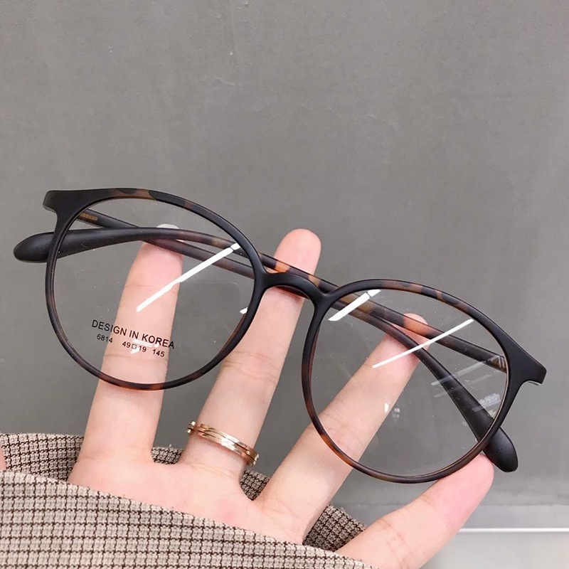 Mắt Kính Gọng Oval Siêu Nhẹ Màu Xanh Dương Thời Trang