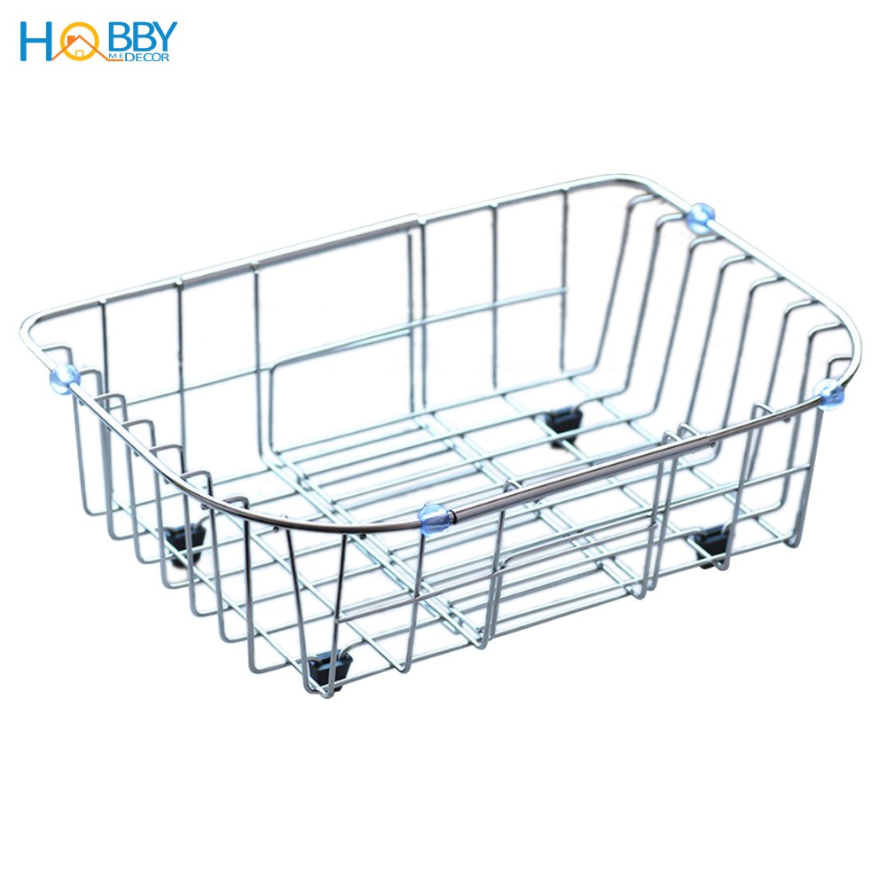 Khay đựng chén đĩa gác trong chậu rửa chén HOBBY KDC1 - chuẩn Inox 304 không rỉ và co giãn được