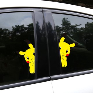 Miếng Dán Phản Quang Hình Pikachu 3d Sáng Tạo Trang Trí Xe Hơi