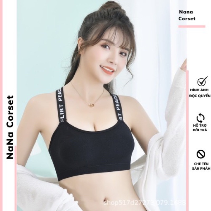 Áo Bra tập gym dáng thể thao tập yogo viền chữ