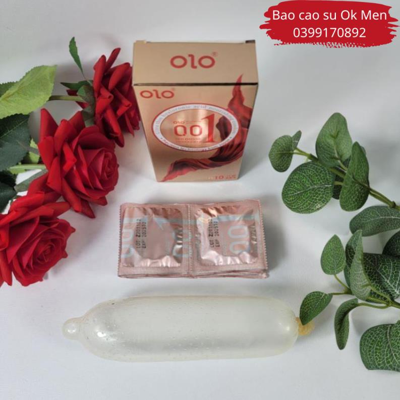 Bao Cao Su OLO 001 Nourishing Vàng, BCS Siêu Mỏng, Kéo Dài Thời Gian, Nhiều Gel, Hộp 10BCS