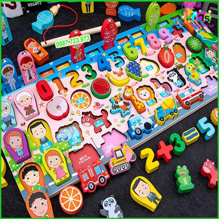 Đồ Chơi Bảng Chữ Cái Câu Cá Xếp Hình Montessori Đa Năng - Được Tùy Chọn Phân Loại