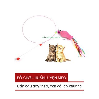 Đồ chơi Cho Mèo - Cần Câu Mèo - Dây Thép Hình Con Cá Có Chuông - [Nông Trại Thú Cưng]
